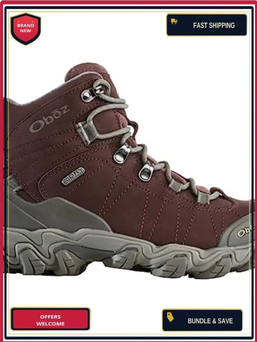 Waterproof Mid Hiking Boots with EVA Insole and Rubber Sole